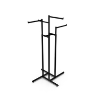 Clothing Four Way Rack Black PNG & PSD Images