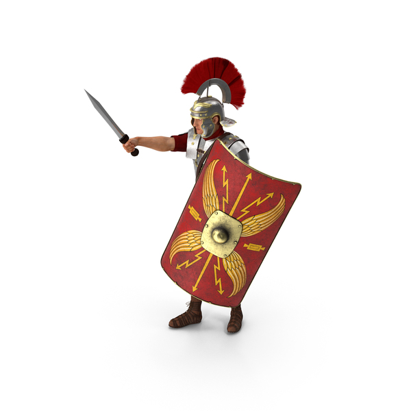 Veteran Roman Legionnaire With Gladius Salute Pose Fur PNG & PSD Images