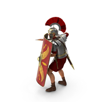 Veteran Roman Legionnaire With Gladius In Attack Pose PNG & PSD Images