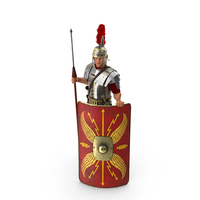 Veteran Roman Legionnaire Standing With Scutum And Pilum PNG & PSD Images