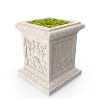 Planter Box With Moss Garden H50 PNG & PSD Images