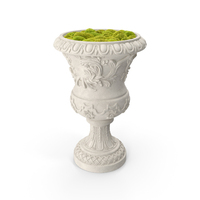 Planter Urn With Moss Garden h70 PNG & PSD Images