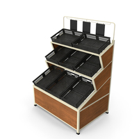 Produce Display Racks Corner Unit Tan PNG & PSD Images