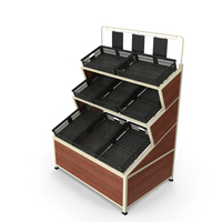 Produce Display Racks Center Unit Tan PNG & PSD Images