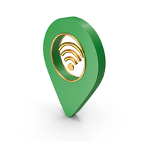 Location Symbol With Wifi Green PNG & PSD Images