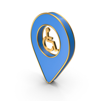 Location Symbol with Handicapped Icon PNG & PSD Images