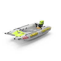 Racing Boat Gemini Zapcat F1 with Engine Grey PNG & PSD Images