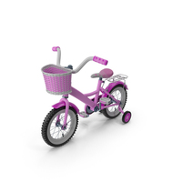 粉红色的孩子自行车PNG和PSD图像