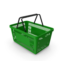 Shopping Baskets Plastic Handle Green PNG & PSD Images