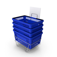Shopping Baskets Plastic Handle Stack Blue PNG & PSD Images