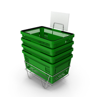 Shopping Baskets Plastic Handle Stack Green PNG & PSD Images