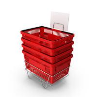 Shopping Baskets Plastic Handle Stack Red PNG & PSD Images