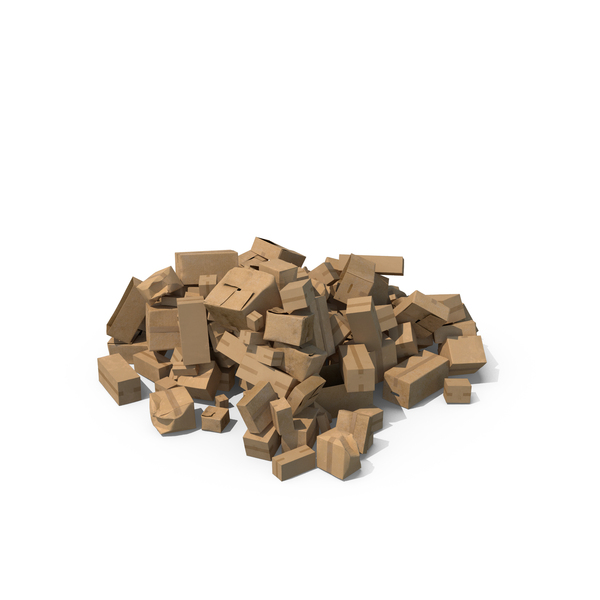 Cardboard Packages Pile Medium PNG & PSD Images