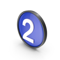 Blue Button Number 2 PNG & PSD Images