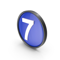 Blue Button Number 7 PNG & PSD Images