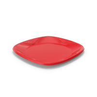 Solo Squared Plastic Plate Red PNG & PSD Images
