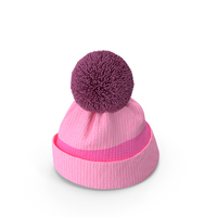 Pink Winter Hat With Pompom PNG & PSD Images