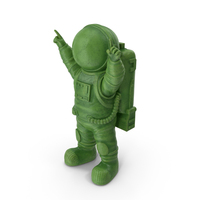 Green Spaceman Toy Character Happy Pose PNG & PSD Images