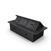 Connection Box Tabletop Universal Socket USB Charger Black PNG & PSD Images
