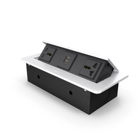 Grey Tabletop Connection Box With Universal Socket & USB Charger PNG & PSD Images