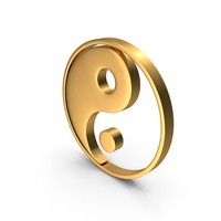Gold Ying Yang Symbol PNG & PSD Images