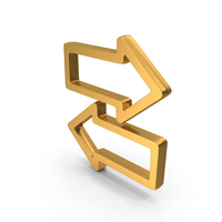 Gold Left Right Arrows Symbol PNG & PSD Images