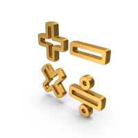 Gold Math Operators Symbol PNG & PSD Images