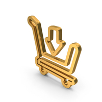 Gold Shopping Cart Icon PNG & PSD Images