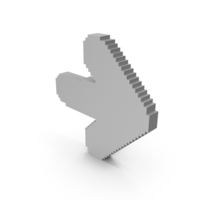 Grey Voxel Arrow PNG & PSD Images