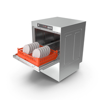 Commercial Dishwasher Asber with Plates PNG & PSD Images