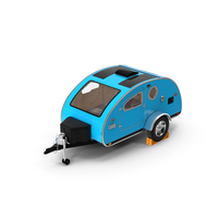 Teardrop Camping Trailer with Wheel Chock PNG & PSD Images