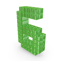 Green Pixel Number 6 PNG & PSD Images
