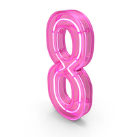 Pink Neon Number 8 PNG & PSD Images