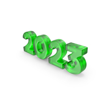 Green Acrylic Number 2023 PNG & PSD Images