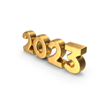 Gold Cartoon Font Number 2023 PNG & PSD Images