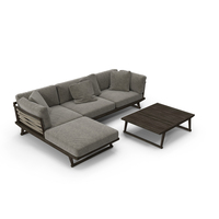 B&B Italia Gio Sofa With Table PNG & PSD Images