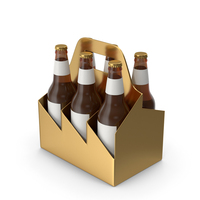Gold Beer Bottle Carrier PNG & PSD Images