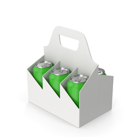 White Bottle Carrier With Aluminium Cans PNG & PSD Images