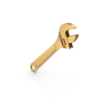 Gold Adjustable Wrench PNG & PSD Images