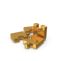 Three Piece Fallen Puzzle Gold PNG & PSD Images