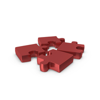 Pieces Fallen Puzzler Red Metalic PNG & PSD Images