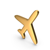 Gold Airplane Icon PNG & PSD Images