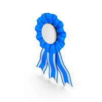 Blue And White Ribbon Badge PNG & PSD Images