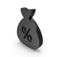 Percent Save Money Bag Black PNG & PSD Images