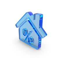 Blue Glass Percent Home Loan Symbol PNG & PSD Images