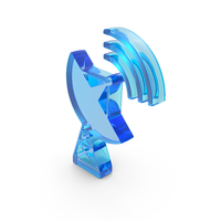 Blue Glass Satellite Network Symbol PNG & PSD Images