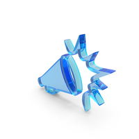 Blue Glass Voice Megaphone Symbol PNG & PSD Images