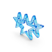 Blue Glass Three Party Stars Symbol PNG & PSD Images