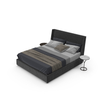 Poliform Chloe Bed With Tables Ilda PNG & PSD Images