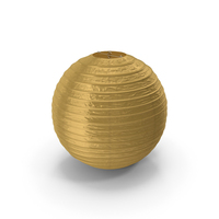 Round Paper Lantern Gold PNG & PSD Images